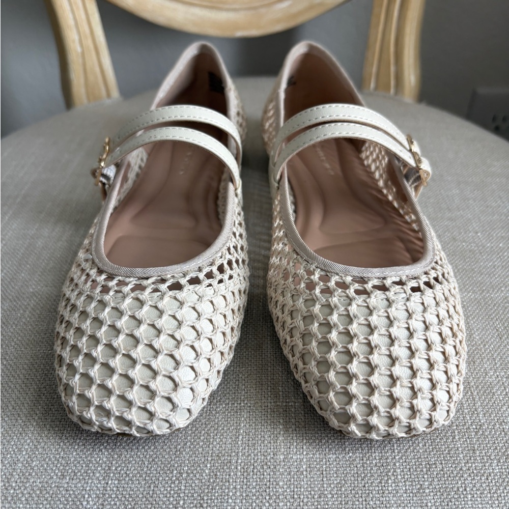 *NEW* BCBGeneration Cream Mesh Flats